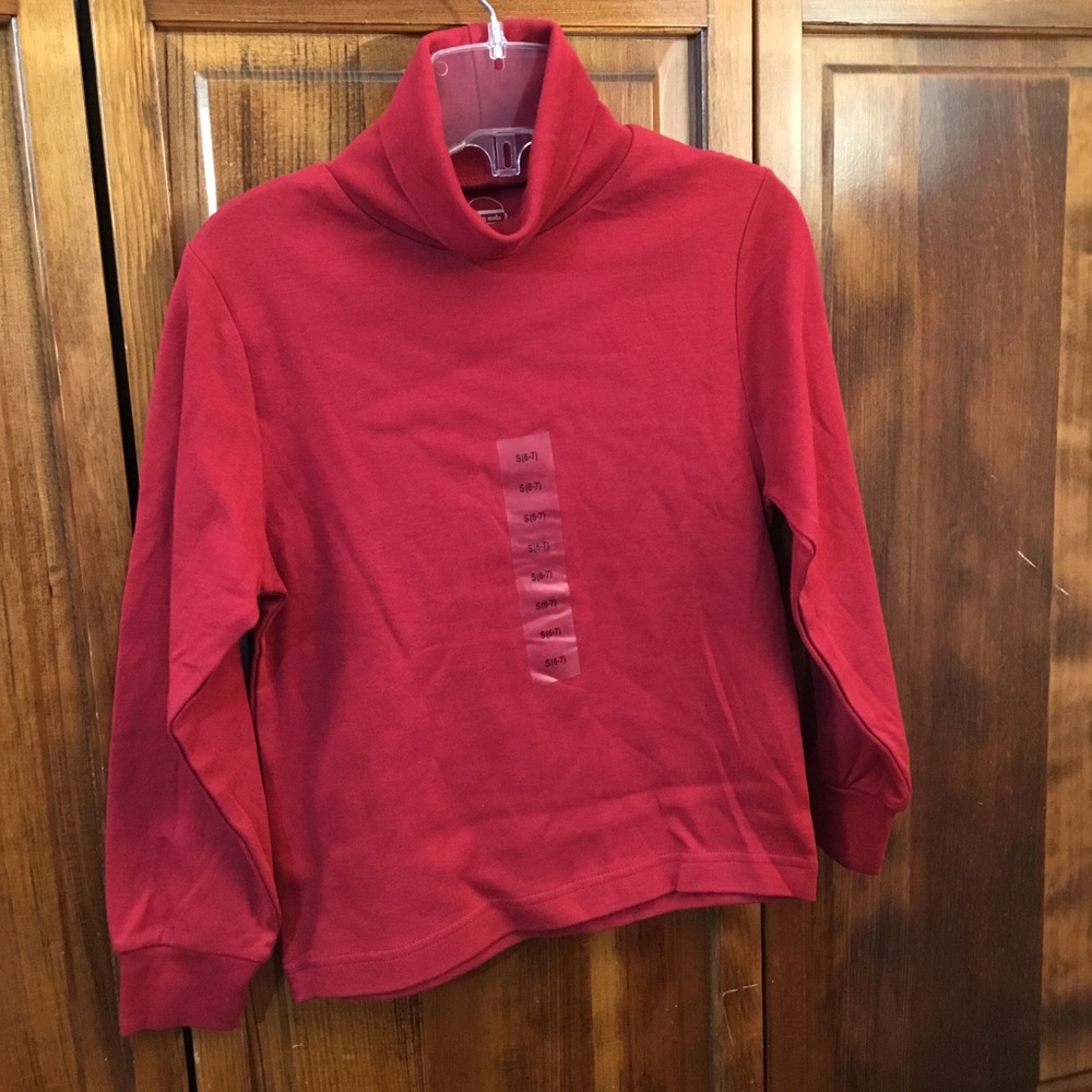 Green Soda Red Turtleneck Sweater